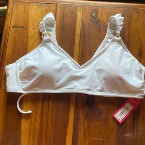 NWT white bikini top